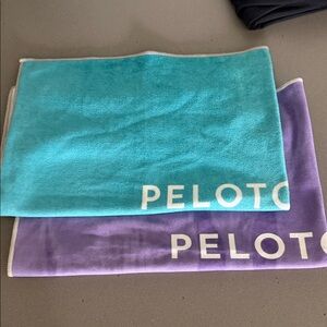 Peloton Aqua and Lavender Towels